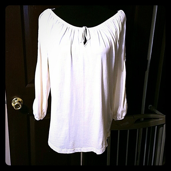 Ralph Lauren Boho Shirt with Crochet Sleeves - Picture 2 of 3